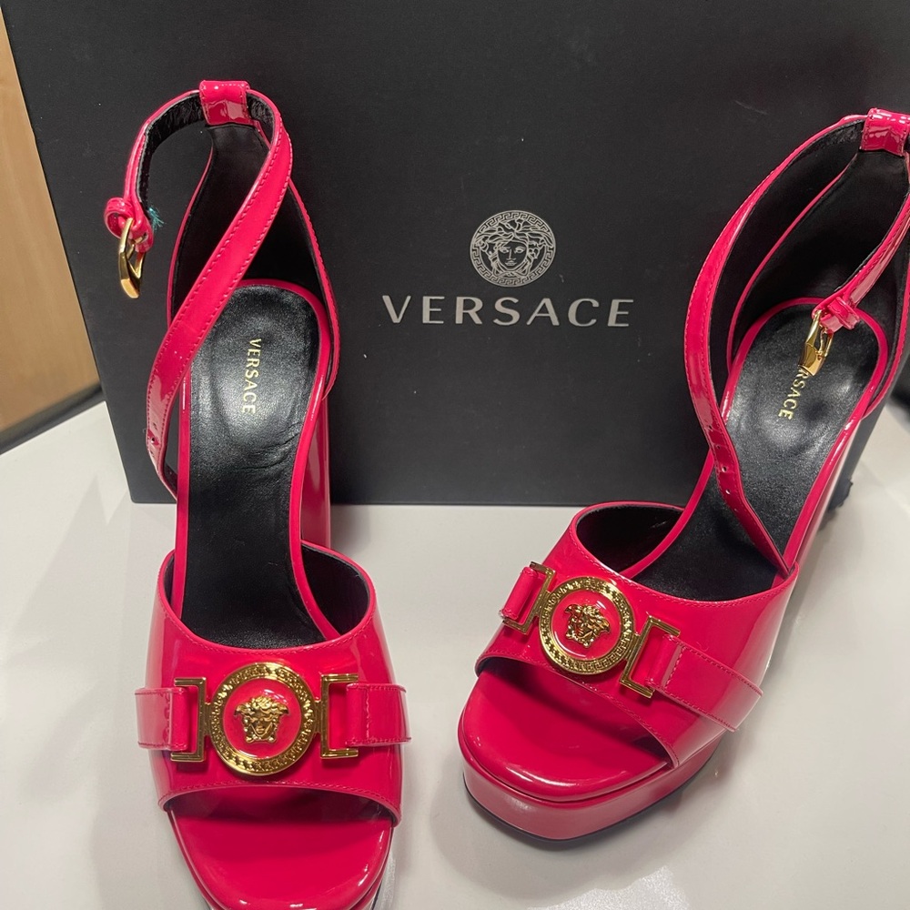 Versace Bold Pink Platform Heels - image 5